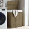vidaXL Koš na prádlo s víkem 46x33x60 cm z polyratanu Náhled obrázku produktu 2
