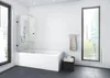 Badewannenaufsatz 80×140 cm, Faltwand, Schwarz, Aluminium, Produktbild-Vorschau 2