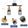 ZMH LED Deckenleuchte Holz E14 Spots 2 Flammig Produktbild-Vorschau 2