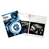 A spread of two pages from a book or brochure about the Ford Mustang V8 engine, featuring images of the car's interior and the engine itself. Produktbild-Vorschau
