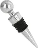 A silver bottle stopper with a textured spherical top and a ribbed black rubber seal. Produktbild-Vorschau