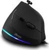 A black vertical gaming mouse with RGB lighting. Produktbild-Vorschau