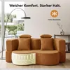 2-in-1 Bouclé Schlafsofa, modulares Bodensofa mit Kissen Produktbild-Vorschau 8