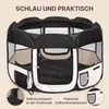 IvoQ Faltbarer Welpenlaufstall mit Dach – 114 x 114 x 58 cm Produktbild-Vorschau 4