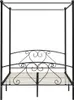 vidaXL Himmelbett-Gestell Schwarz Metall 160 x 200 cm Produktbild-Vorschau 3