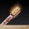 A close-up marketing shot of a hair styling tool with glowing particles emanating from the brush head. Produktbild-Vorschau