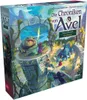 The image shows the box art for a board game titled 'Die Chroniken von Avel - Neue Abenteuer'. The artwork depicts a fantasy scene with characters, a large frog-like creature, and ancient ruins. Produktbild-Vorschau