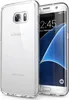 A clear protective case for a Samsung Galaxy S7 Edge smartphone, shown from the back and side. Produktbild-Vorschau