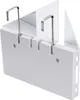 A white cosmetic mirror with adjustable hooks. Produktbild-Vorschau