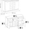 Sideboard 140 cm Nussbaum IMPERIA-129 Produktbild-Vorschau 4