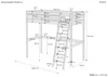 Platzsparendes Hochbett Stockbett 90x200 Buche lackiert mit Produktbild-Vorschau 3