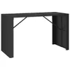 Bartisch mit Glasplatte Schwarz 185x80x110 cm Poly Rattan Produktbild-Vorschau 1