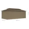 vidaXL Pavillon mit Vorhängen 600x298x270 cm Taupe 180 g/m² Produktbild-Vorschau 9