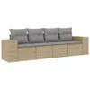 Design 4-tlg. Garten-Sofagarnitur mit Kissen Beige Poly Produktbild-Vorschau 2