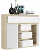 Komoda 120 cm 6 zásuvky 2 dveře skříňka FRAMIRE S-62D mix Náhled obrázku produktu 5