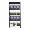 Porte-revues au sol Noir 4 étages avec roulettes Voir les images du produit 4