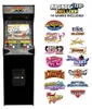 An Arcade1Up arcade cabinet with various game logos displayed next to it. Produktbild-Vorschau