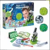 A collage of images showing a children's microscope kit, including the product packaging, the microscope itself, and close-up views of specimens. Náhľad obrázku produktu