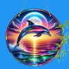 GKA XL Sonnenfänger Delfin bunt 20 cm Buntglas Lichtfänger Produktbild-Vorschau 1