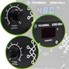 Close-up views of a digital display and control knobs on a piece of electronic equipment, with the brand name visible. Produktbild-Vorschau