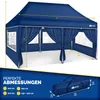 tillvex Pavillon 3x6m - mit 6 Seitenwänden Blau wasserdicht Produktbild-Vorschau 7