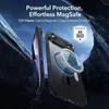 Two phone cases are shown with a magnetic ring on one of them, set against a dark, rocky background. Produktbild-Vorschau