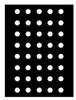 Schwarze rechteckige Folie mit einem Gitter aus weißen kreisförmigen Perforationen Anteprima dell’immagine prodotto