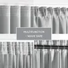 A collage of four images showing different ways to hang curtains with a wave tape. Produktbild-Vorschau