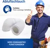 A worker in a blue uniform and hard hat gives a thumbs up next to a flexible white exhaust hose. Produktbild-Vorschau
