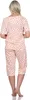 Damen Pyjama 3/4 Hose & Shirt mit Blumenmuster; Produktbild-Vorschau 1