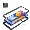 An exploded view of a phone case and a smartphone. Produktbild-Vorschau