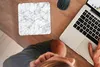 MuchoWow® Mauspad Mousepad Marmor - Gold - Weiß 20x20 cm - Produktbild-Vorschau 3