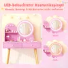 Coiffeuse pour enfants COSTWAY avec éclairage, coiffeuse 2 Voir les images du produit 5