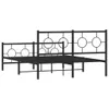 A black metal bed frame shown from a side-angle against a white background. Podgląd zdjęcia produktu