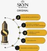 A diagram illustrating the features of a SKYN Original condom. Náhľad obrázku produktu