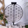 LED Solarleuchte, Lebensblume, silber-antik, rund, H 41 cm Produktbild-Vorschau 6