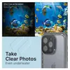 A collage showing a comparison of phone cases underwater and a close-up of a phone with a camera lens. Náhled obrázku produktu