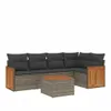 vidaXL 6-tlg. Garten-Sofagarnitur mit Kissen Grau Poly Produktbild-Vorschau 1