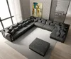DELIFE Wohnlandschaft Clovis XXL Schwarz Hocker Ottomane Produktbild-Vorschau 2