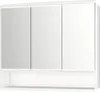 A white bathroom cabinet with three mirrored doors and a shelf below. Náhled obrázku produktu