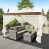 A patio set with a gazebo, sofa, and coffee table on a deck. Náhled obrázku produktu
