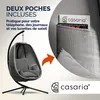 CASARIA® Fauteuil suspendu gris avec coussin structure Voir les images du produit 3