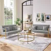 Yaheetech Polstersofa mit Armlehnen & Beine aus Metall Produktbild-Vorschau 4
