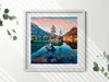 Schöne Bergsee-Landschaft– Wandbild mit Rahmen – Gerahmtes Produktbild-Vorschau 2