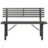 A studio shot of a black metal garden bench against a white background. Podgląd zdjęcia produktu