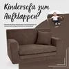 Kindersofa aus Schaumstoff Braun, ausklappbar und bequem, Produktbild-Vorschau 2