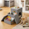 Relaxdays Hundetreppe, 3 Stufen, Höhle & Stauraum, HxBxT: Produktbild-Vorschau 3