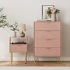 Commode, buffet, 4 tiroirs, 34x60x91 cm, bois rose avec Voir les images du produit 7