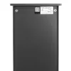 The back of a black electric vehicle charging station with a label and QR code. Náhled obrázku produktu