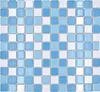 Schwimmbadmosaik Mosaikfliese Keramik blau weiss glänzend Produktbild-Vorschau 1